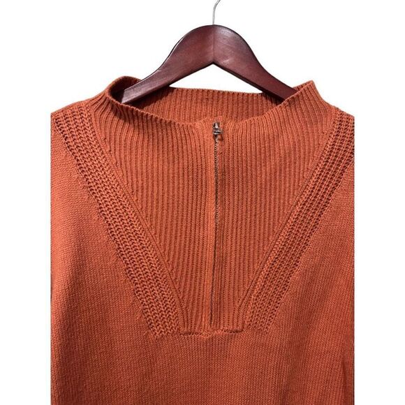Heartloom Ollie 1/4 Zip Pull Over Sweater Terracota Rust Orange Large Chunky - Picture 4 of 11